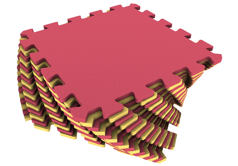 Мягкий пол универсальный 25*25(см) желто-красный  , 1(м2)
