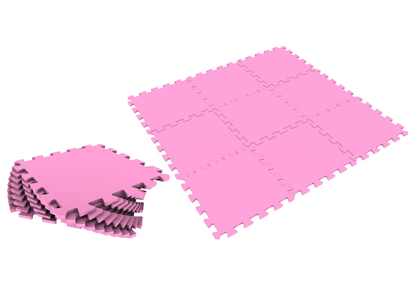 Мягкий пол универсальный 33x33(см) розовый , 1(м2)